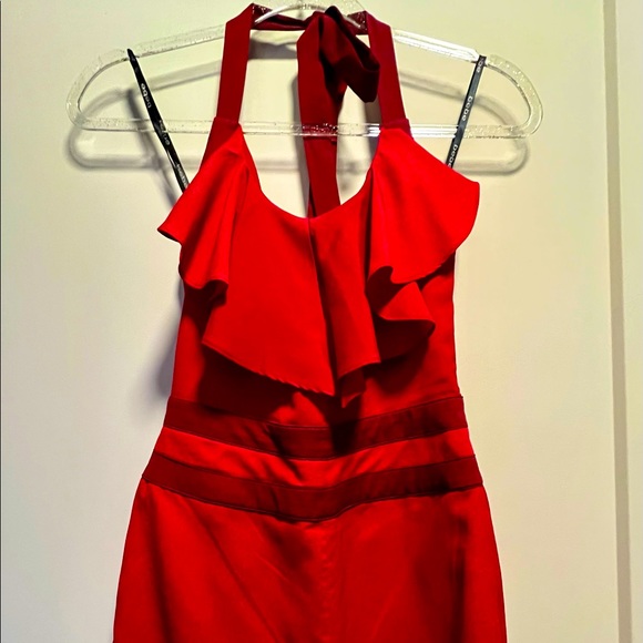 Bebe Red Halter Romper